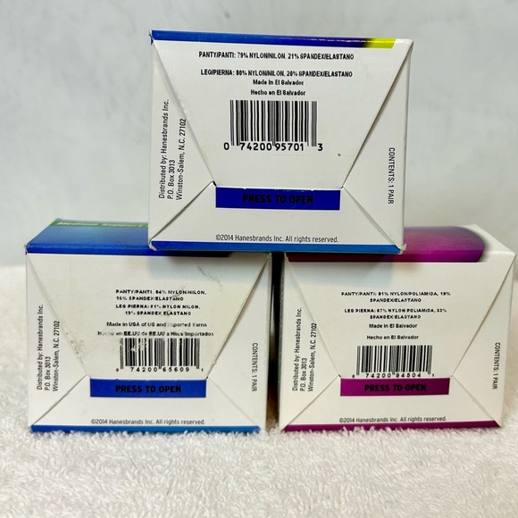 Bundle of 3 Leggs Queen Size Womens Black Pantyhose / NEW in Box - Picture 9 of 9